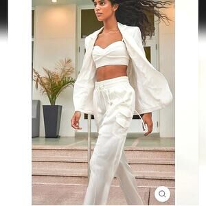 NWT$395 Cinq a Sept Sarie Cargo Pocket Track Pants Sz Large